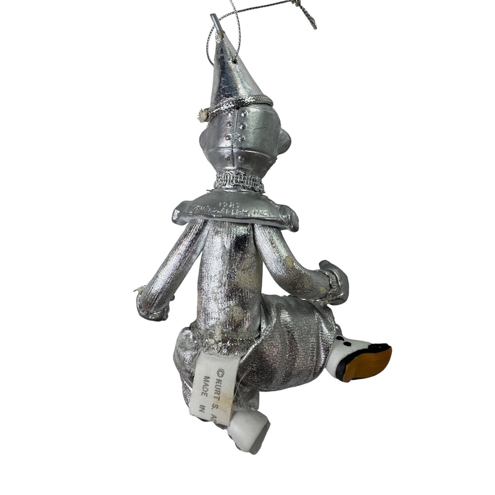 Vintage 1987 Kurt S Adler Wizard of Oz Tin Man Christmas Ornament Silver Figure - Picture 2 of 8